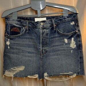 NWOT Mother Superior The Vagabond Mini Fray- Mini Skirt Size 10/30 W18/H21/L14.5